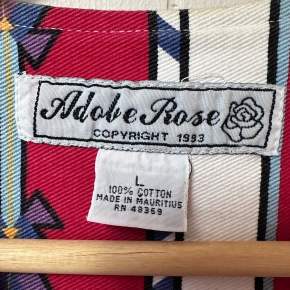 vintage • adobe rose western vest aztec southwest print canvas cowboy horse girl - Picture 3 of 3